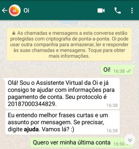 oi no whatsapp
