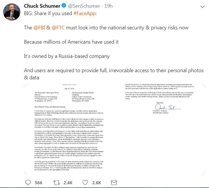 SenadorSchumer FaceApp