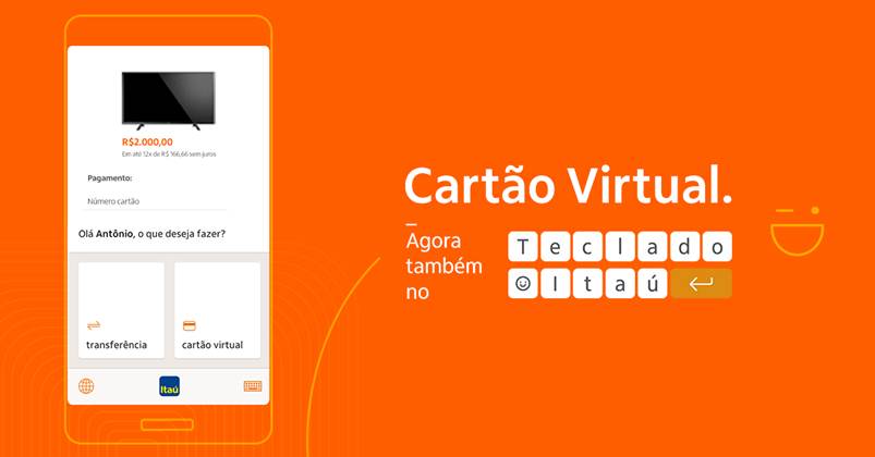 Teclado Itaú Cartão Virtual
