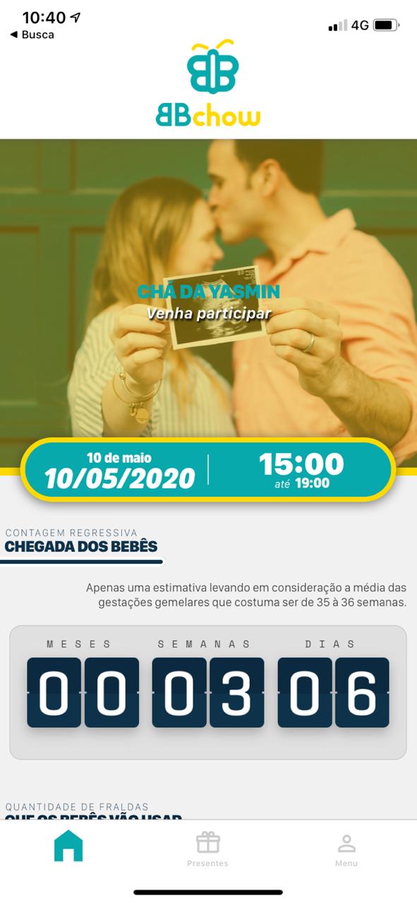 Em um mês, aplicativo de chá de bebê tem 12 mil downloads 2 BBChow3