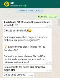 Banco do Brasil; Pix; WhatsApp