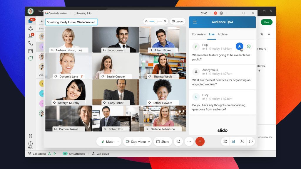 Imagem da Slido com Cisco Webex