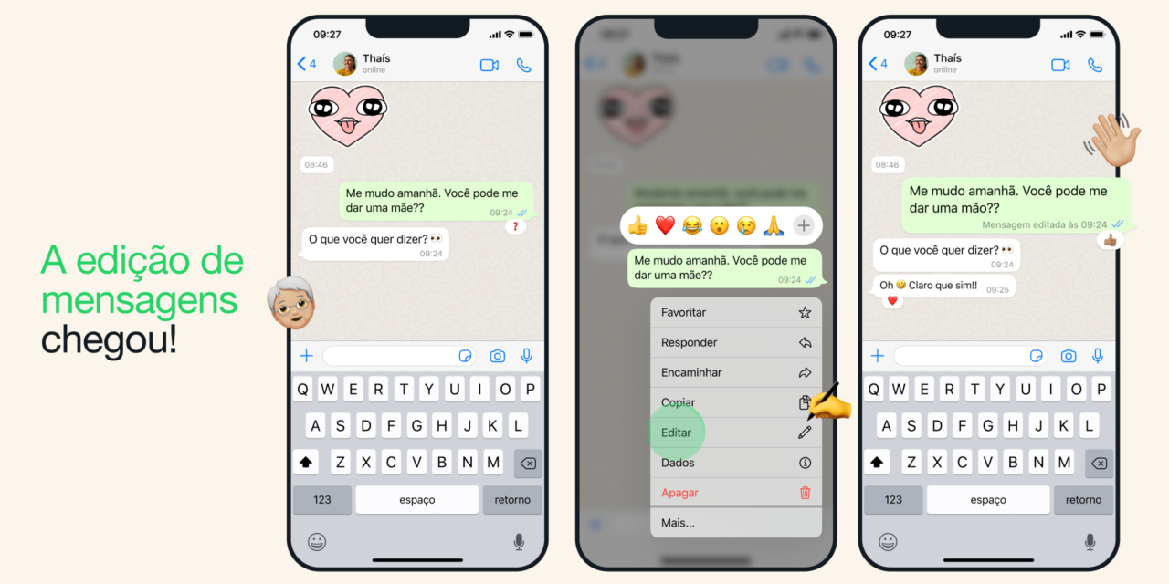 WhatsApp oferece 15 minutos para a edição de mensagens enviadas