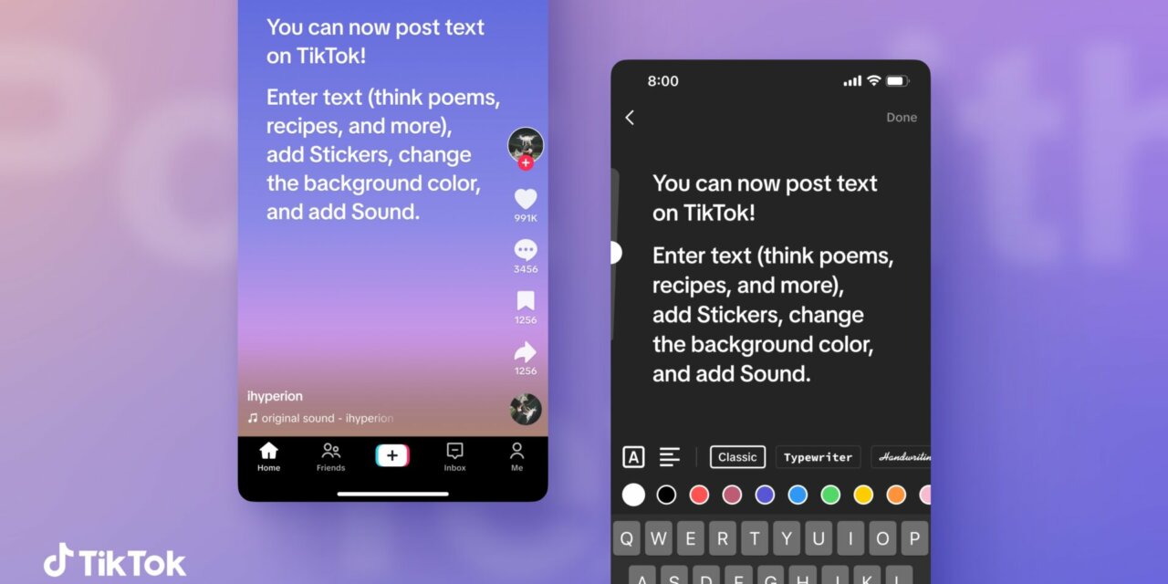 TikTok adiciona funções de texto em sua plataforma