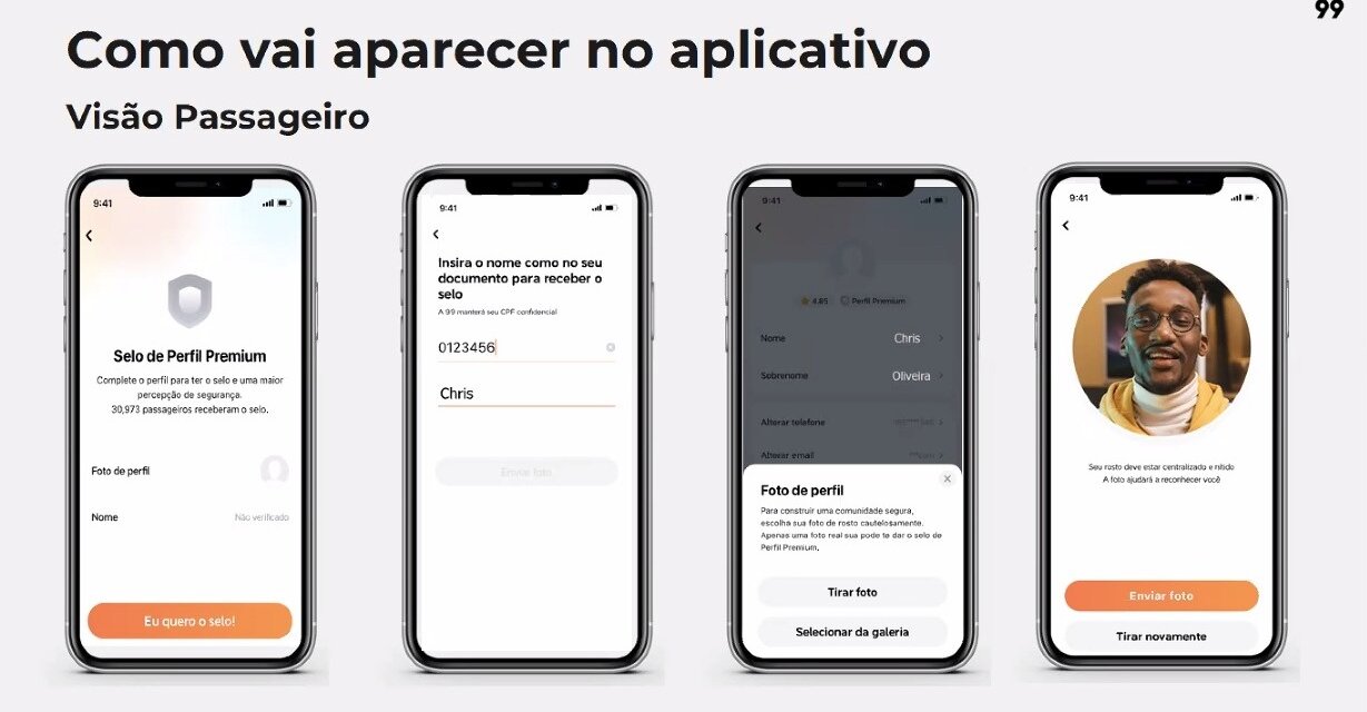 Aplicativo da 99 terá selo de verificação para passageiros