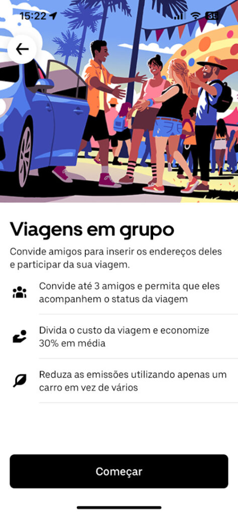 Uber lança ferramenta de viagem em grupo. Foto: Divulgação/Uber