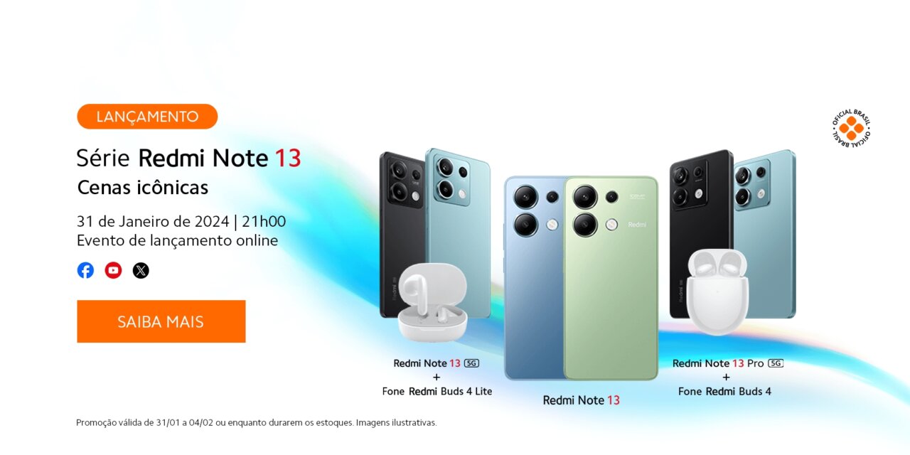 Xiaomi traz para o Brasil três smartphones da linha Redmi Note 13