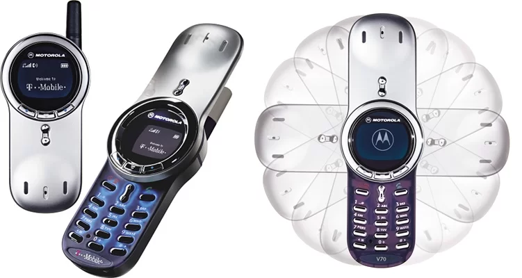 Motorola V70, o celular com teclado giratório em 360º