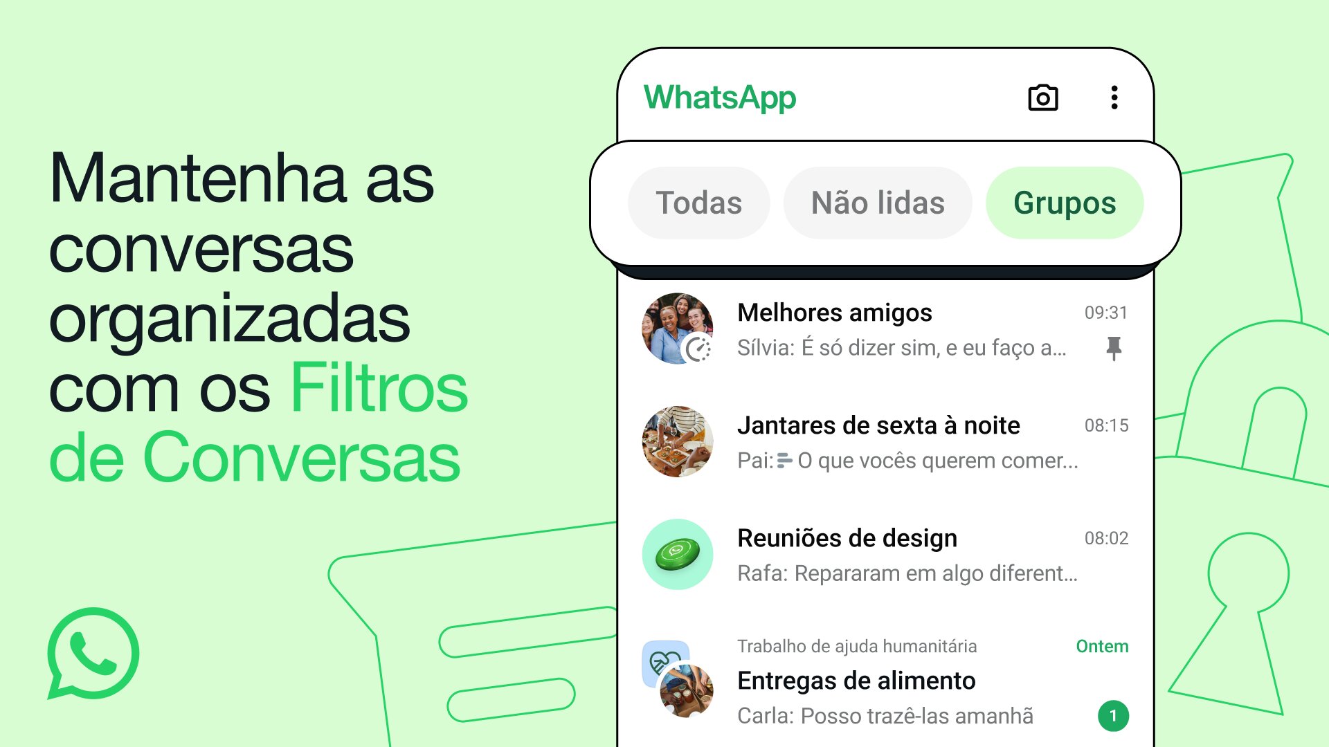 WhatsApp lança filtros de conversa para organizar mensagens