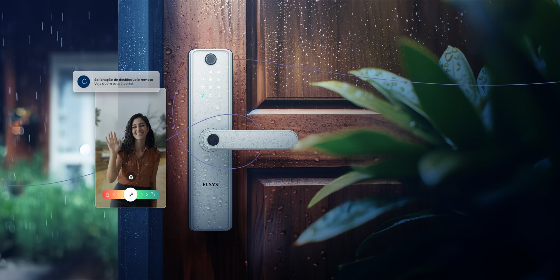 Fechadura digital fotografa visitante