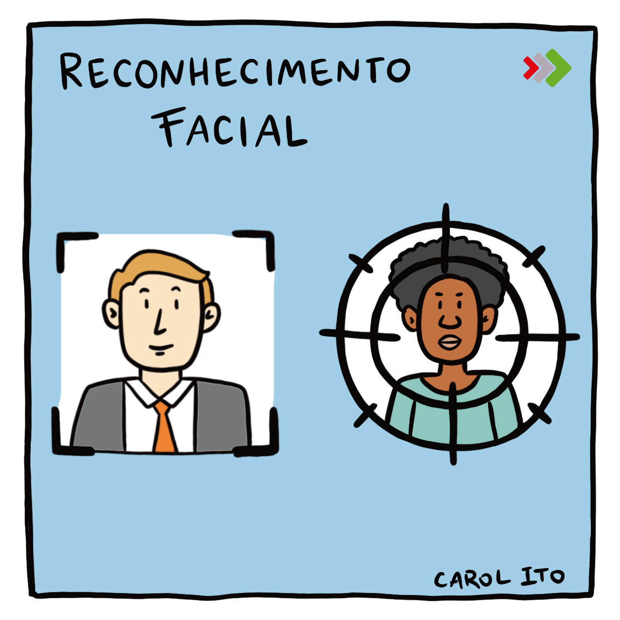 carol ito, cartum, reconhecimento facial