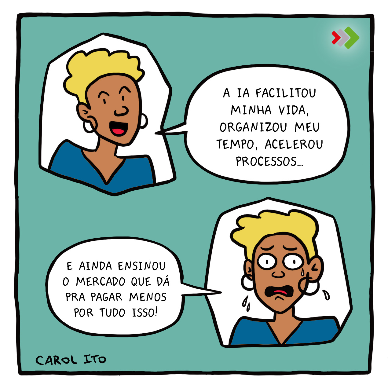 Cartum 175 - IA e mercado de trabalho - Carol Ito 2 cartum, carol ito, IA