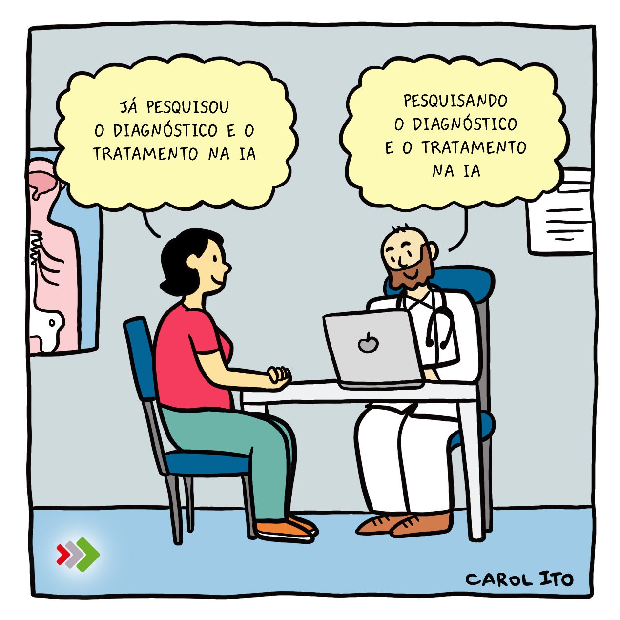 carol ito, mediciina com ia, cartum