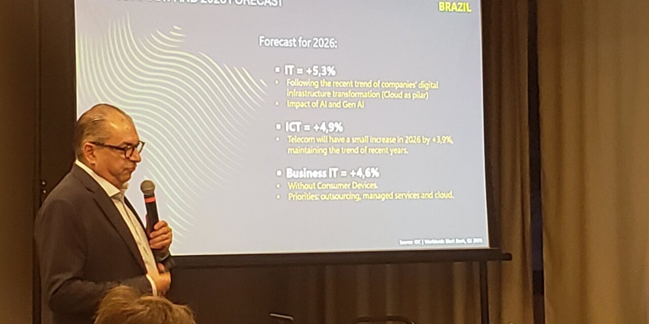 TI brasileiro deve crescer 5% em 2026, abaixo da média global