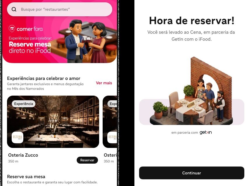 iFood lança serviço de reserva de mesas