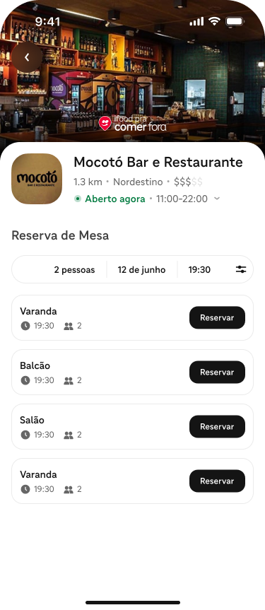 iFood reservas