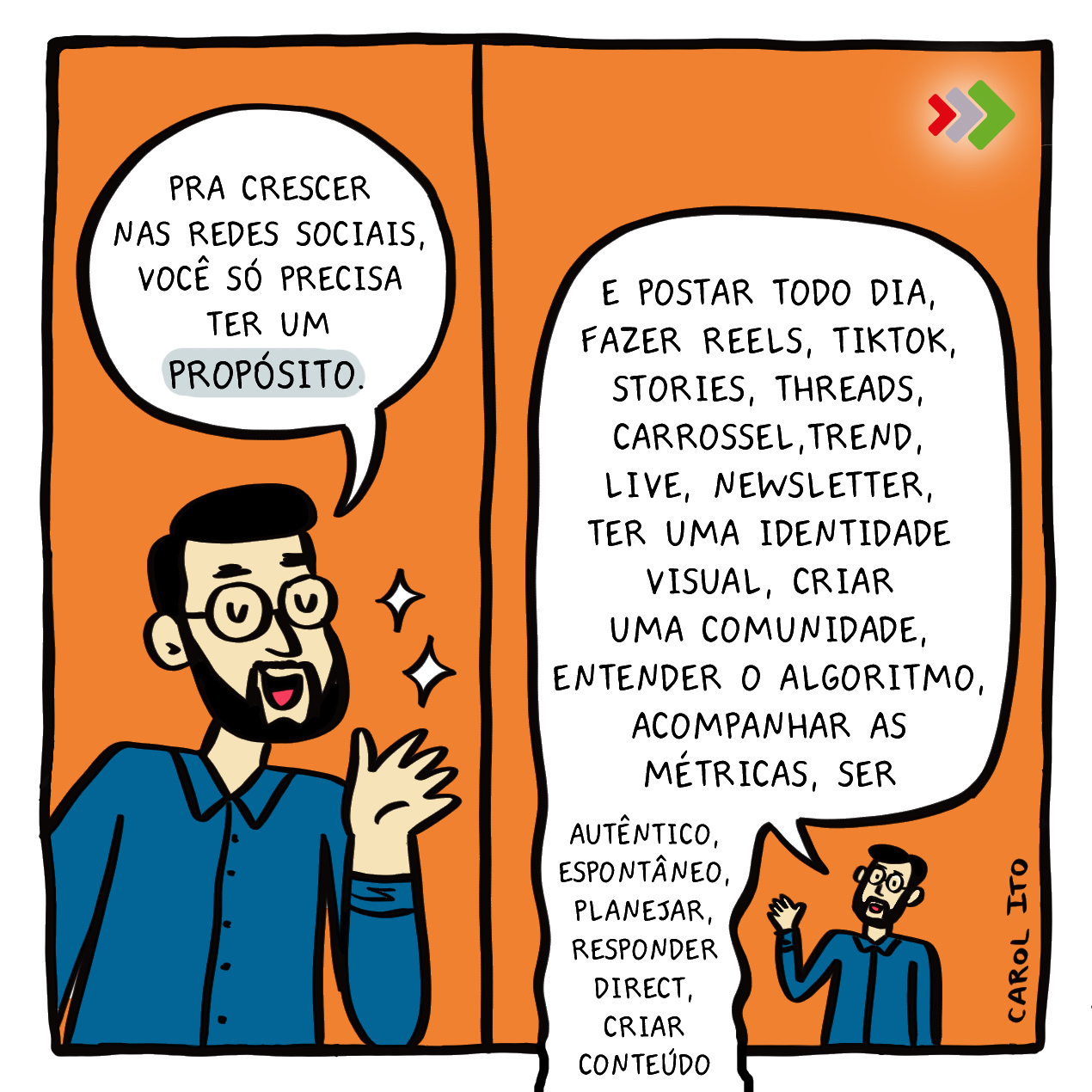 Cartum 195 - Carol Ito - propósito 2 cartum 195, carol ito, redes sociais