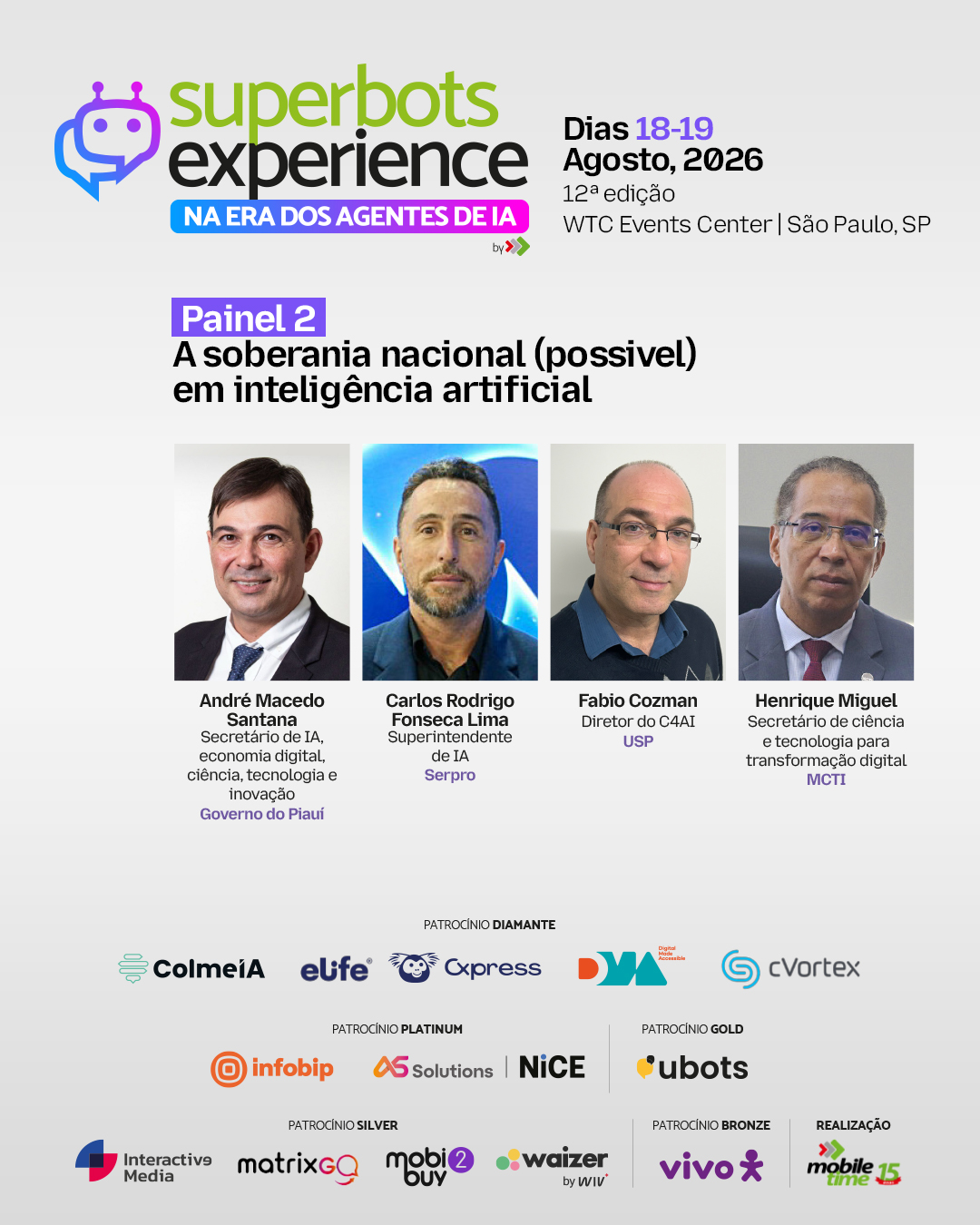 Super Bots Experience 2026 debate soberania em IA