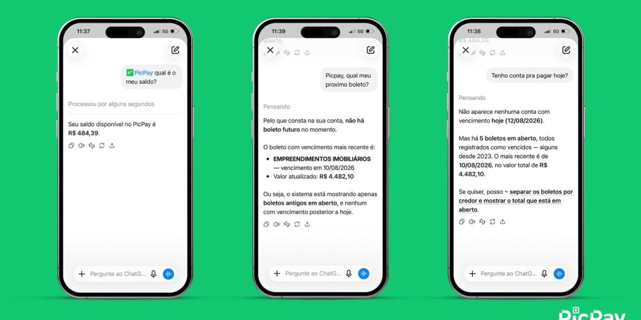 PicPay oferece acesso a dados da conta via ChatGPT