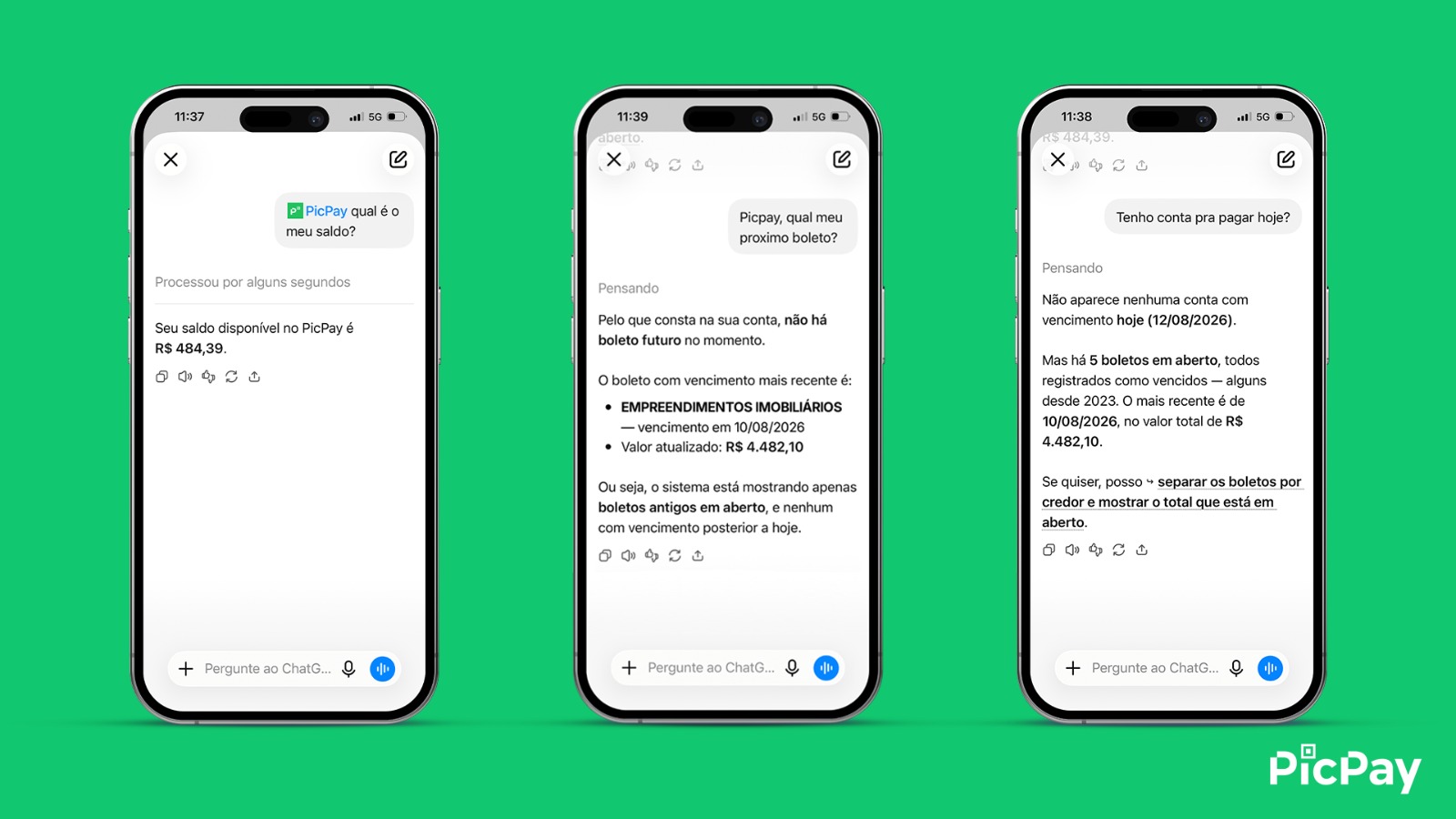 PicPay oferece acesso a dados da conta via ChatGPT
