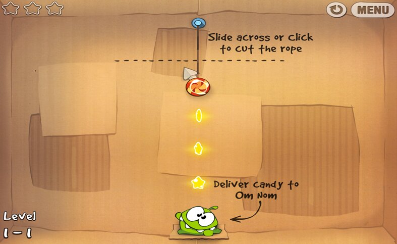 Os 16 anos do fofo Om Nom, de Cut the Rope